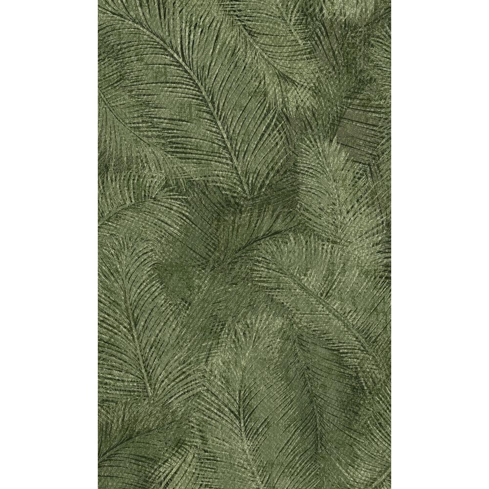Green Fine Feather-Like Leaves Printed Non-Woven Non-Pasted Textured Wallpaper 57 sq. ft. price history on PriceWatchPro