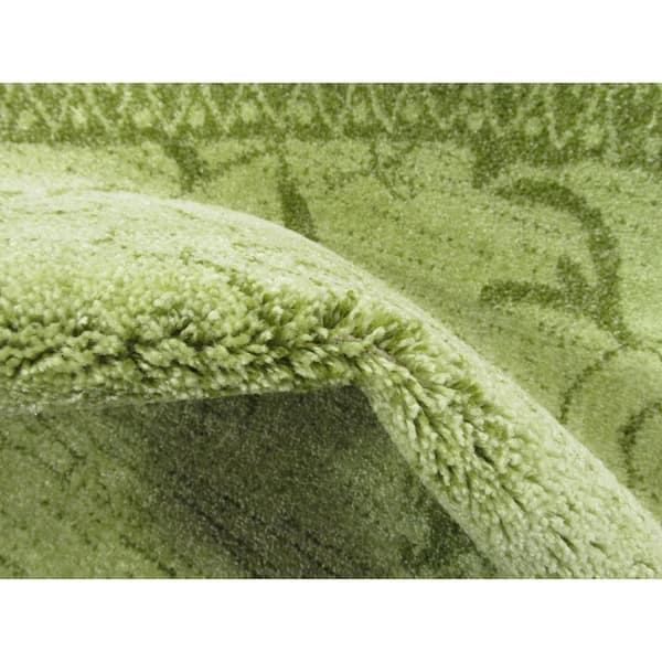 Unique Loom La Jolla Floral Light Green 8' 0 x 8' 0 Round Rug