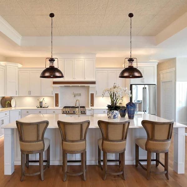 Buy Laku 1Light Rusty Pendant Light, Chandelier with Barn Dome Shade