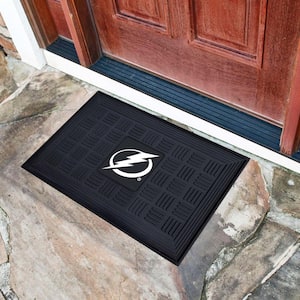 NHL Tampa Bay Lightning Black 1 ft. 7 in. x 2 ft. 6 in. Indoor/Outdoor Vinyl Door Mat