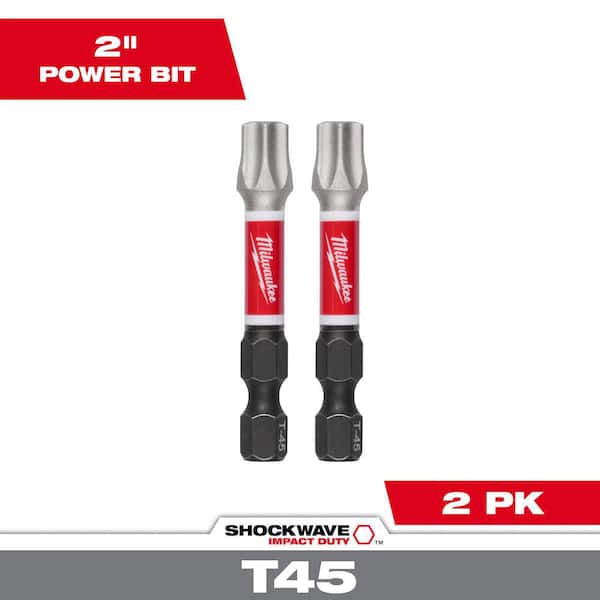 Milwaukee SHOCKWAVE Impact Duty 2 In. T45 Power Bit (2-Pack) 48-32