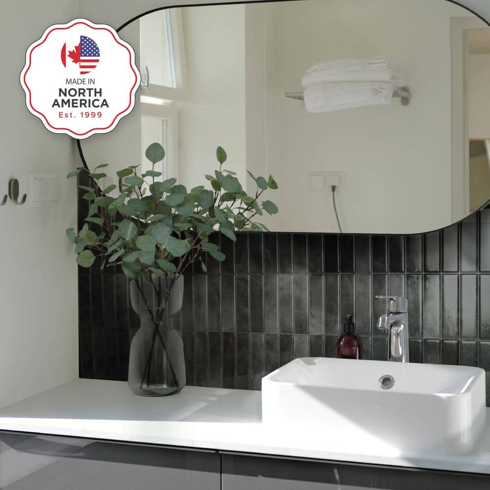 Morocco Zaida Glossy Black Peel and Stick Wall Tile