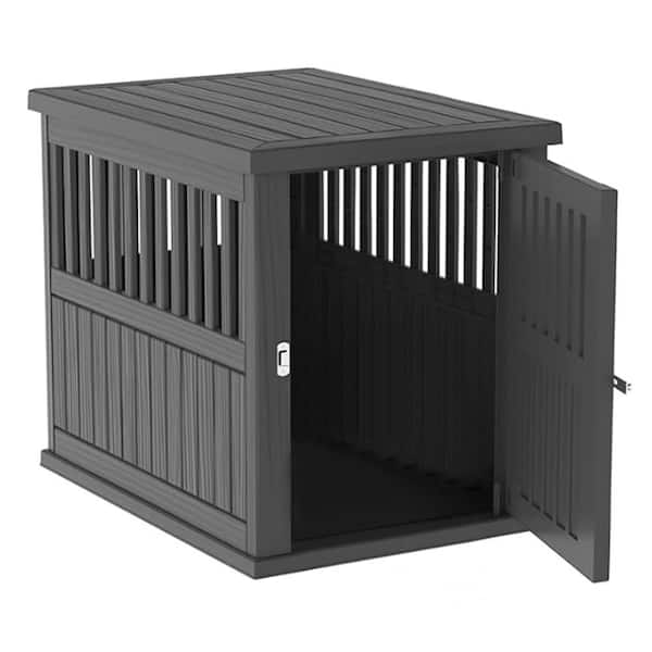 Black Dog House Furniture with Lockable for Small to Large Dogs