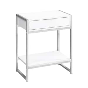 Jasmine23.5 in.White, Particle Board, Metal - Accent Table
