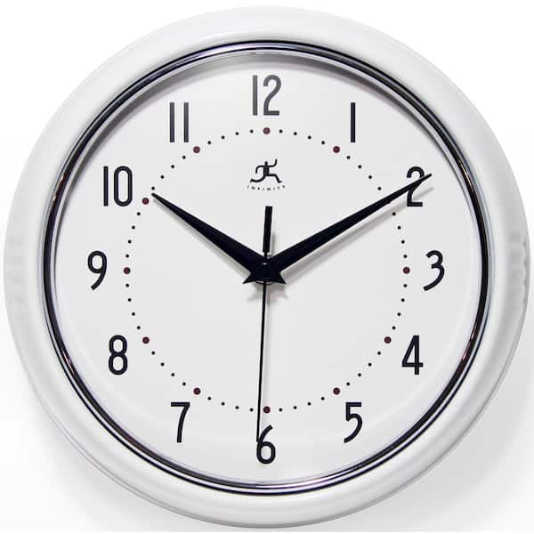 Infinity Instruments Retro Round White Wall Clock
