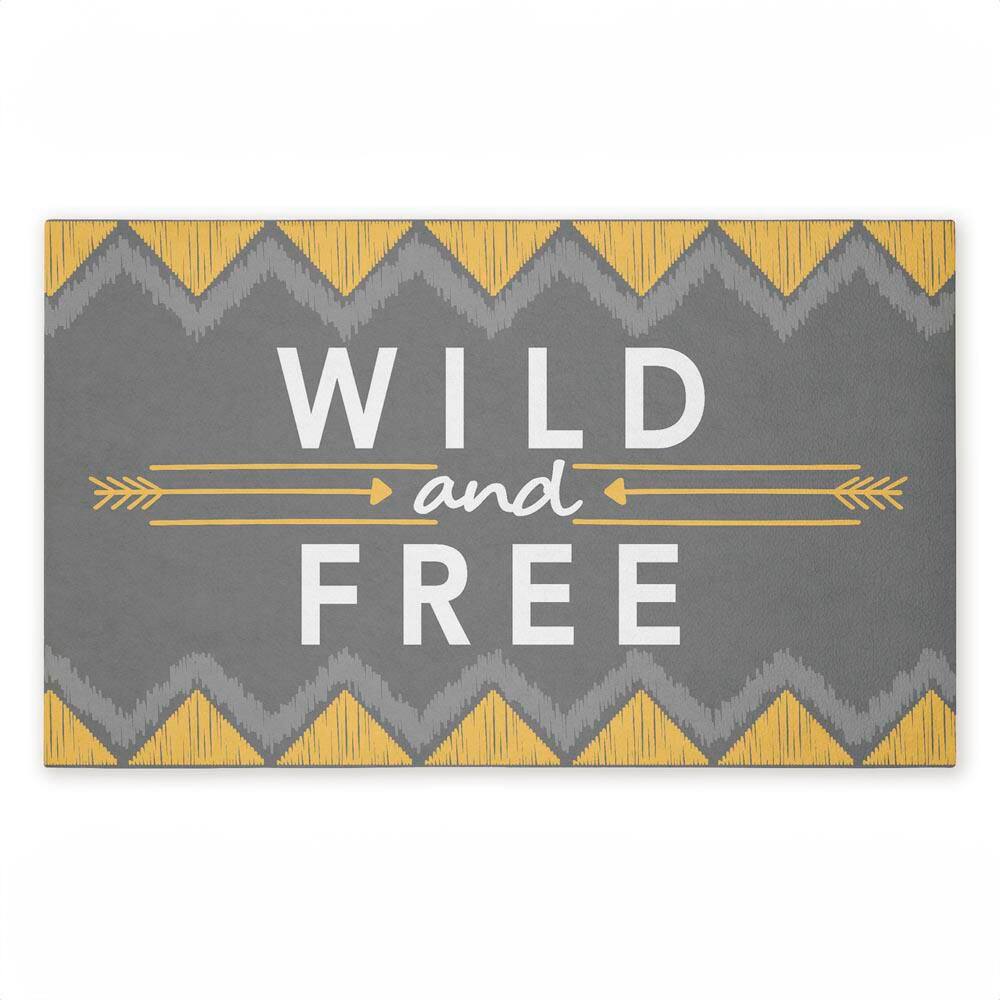 Desert Boho Wild and Free Gray 18 in. x 30 in. Polyester Non-Slip Outdoor Door Mat price history on PriceWatchPro