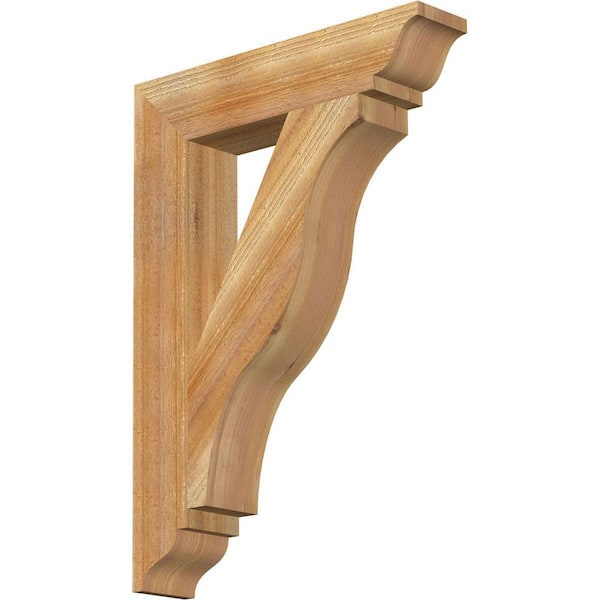 Ekena Millwork 4 in. x 28 in. x 20 in. Western Red Cedar Funston Traditional Rough Sawn Bracket
