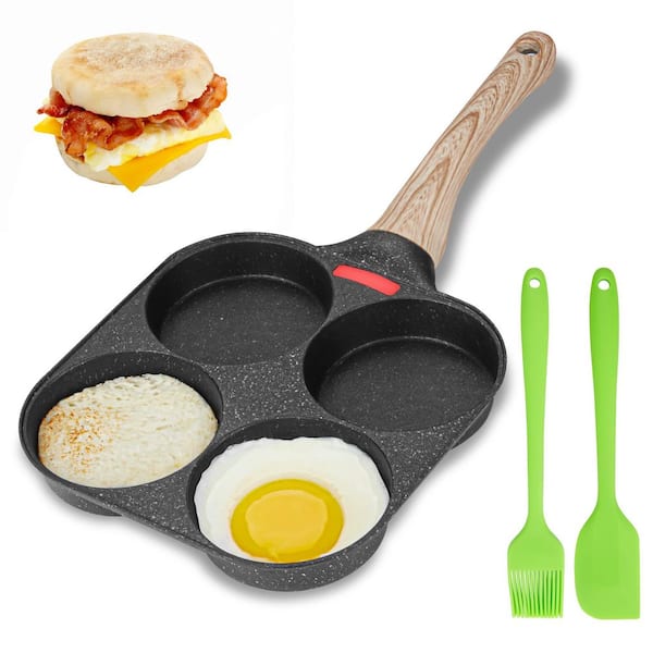 Wudkey Egg Frying Pan, 4-Cup Egg Pan Nonstick, Fried Egg Pan