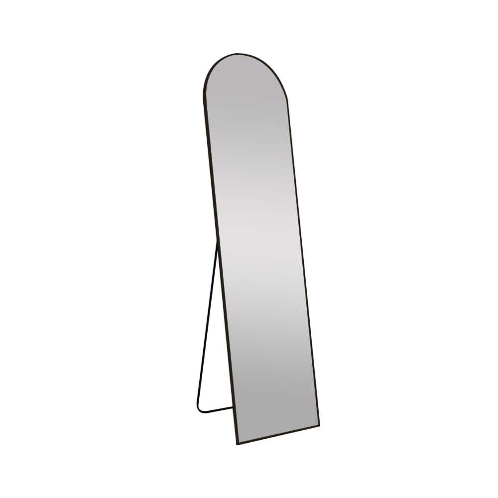 Black 21 in. W x 64 in. Modern Arched Aluminum Alloy Framed Floor Standing 