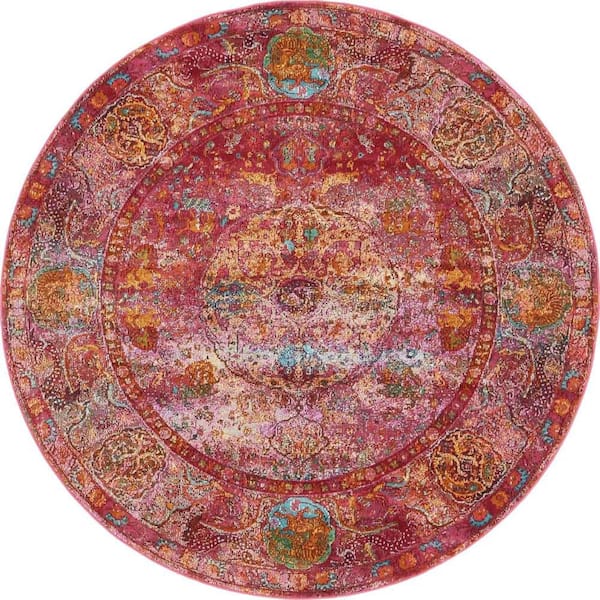 Unique Loom Baracoa Rumba Red 5' 5 x 5' 5 Area Rug