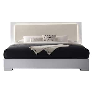 Athens White Lacquer Queen Modern Platform Bed