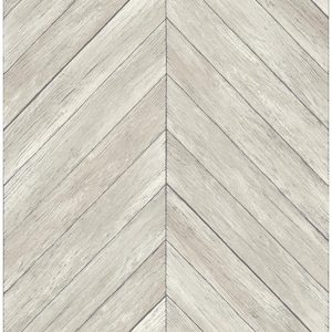 Parisian Light Grey Parquet Paper Strippable Roll (Covers 56.4 sq. ft.)