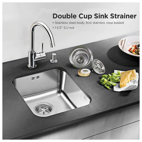 Kitchen Sink Drain 3-1/2 Inch Black Sink Drain Assembly Kit, Removable Deep  Sink Strainer Basket with Sink Stopper/Sealing Lid for Home, Kitchen