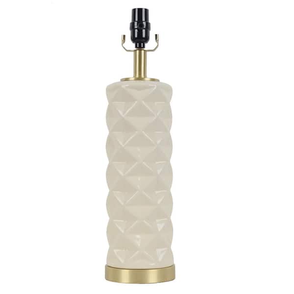 Hampton Bay Mix and Match 19.5 in. H Cream and Gold Ceramic Table Lamp Base