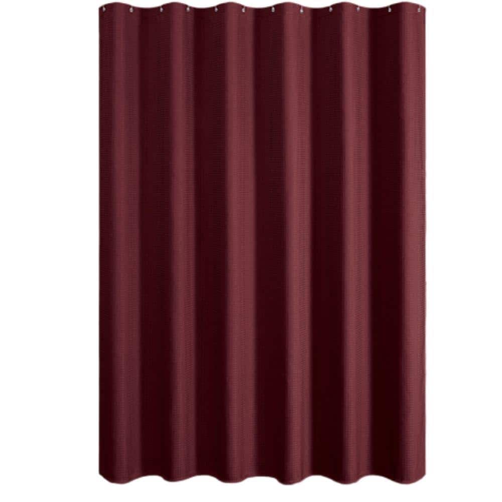 Heavy Duty Waffle Textured 72 in. W x 72 in. L Fabric Shower Curtain Sets i