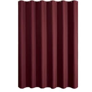 Heavy Duty Waffle Textured 72 in. W x 72 in. L Fabric Shower Curtain Sets in Burgundy