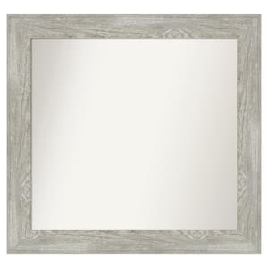 Dove Greywash 34 in. x 32 in. Custom Non-Beveled Distressed Recyled Polystyrene Bathroom Vanity Wall Mirror
