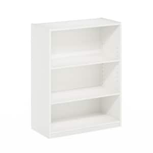 Gehry 31.65 in. Tall White Wood 3-Shelf Standard Bookcase