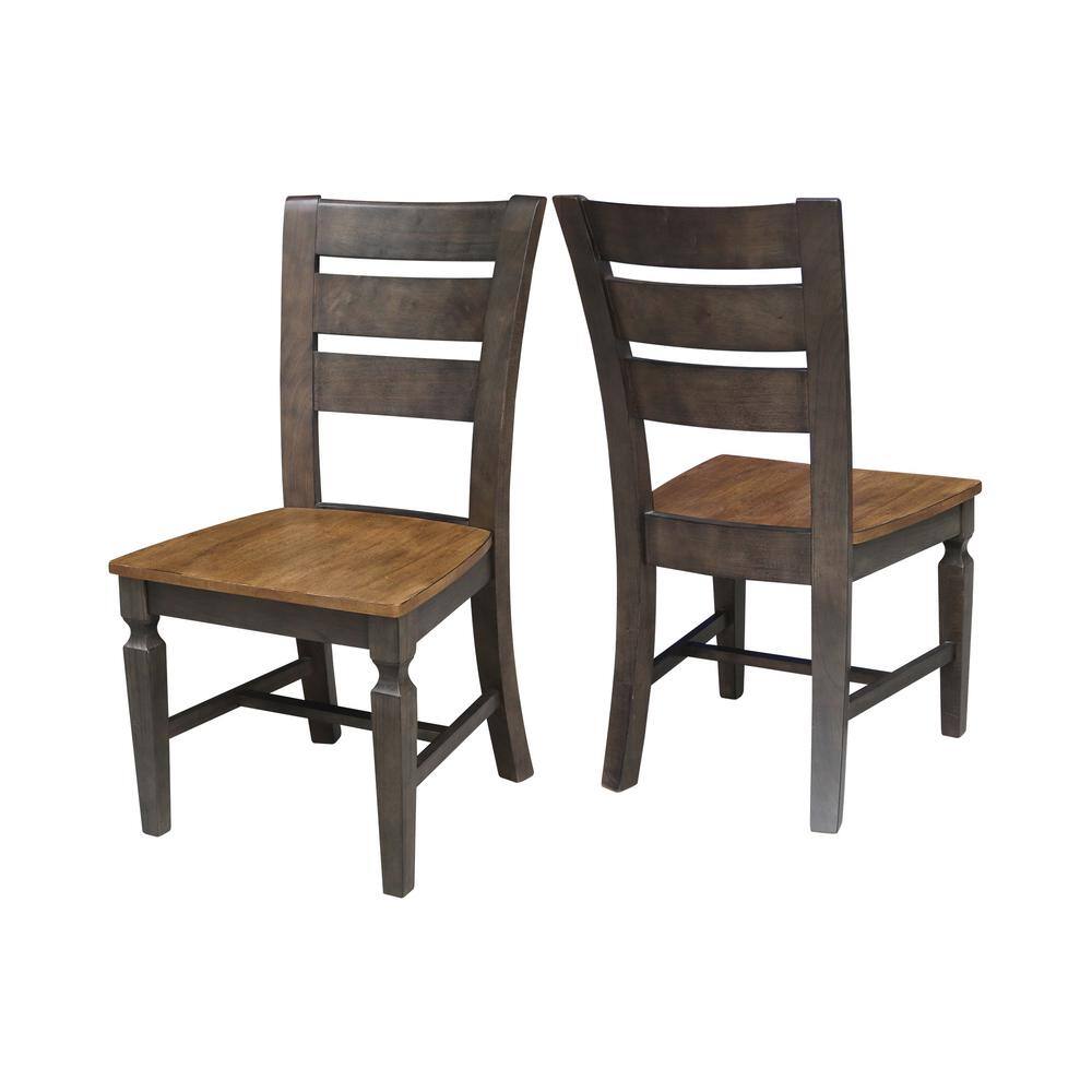 Vista Hickory and Washed Coal Ladderback Side Chairs