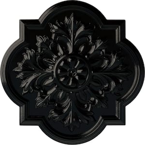 20 in. x 1-3/4 in. Bonetti Urethane Ceiling Medallion (Fits Canopies upto 5-1/8 in.), Black Pearl
