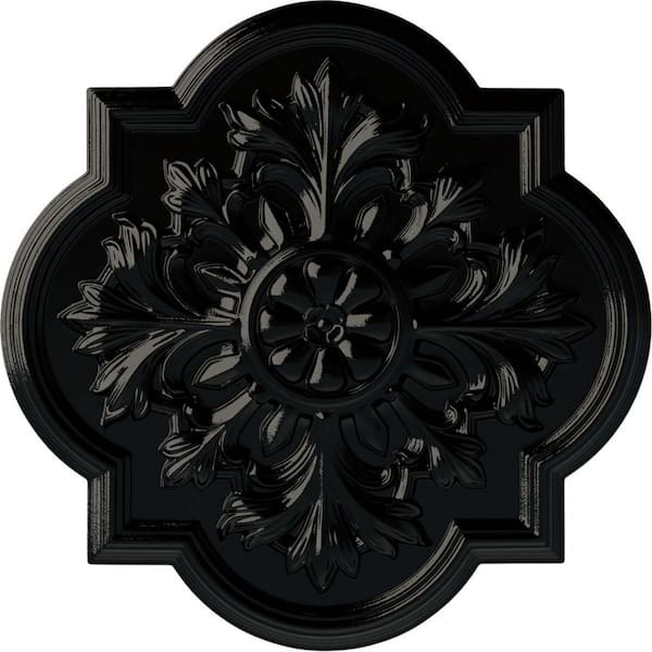Ekena Millwork 20 in. x 1-3/4 in. Bonetti Urethane Ceiling Medallion (Fits Canopies upto 5-1/8 in.), Black Pearl