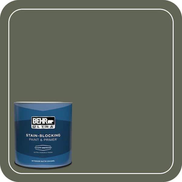 BEHR ULTRA 1 qt. #BXC-06 Amazon Foliage Extra Durable Satin Enamel Interior Paint & Primer
