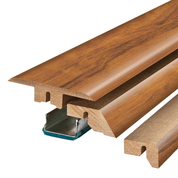 Pergo Golden Tigerwood 3/4 in. Thick x 2-1/8 in. Wide x 78-3/4 in. Length Laminate 4-in-1 Molding