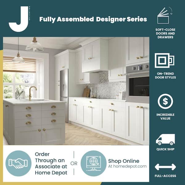 J Collection Mancos Bright White Shaker Assembled Pantry Micro Oven Combo Kitchen Cabinet 30 in. W x 94.5 in. H x 24 in. D