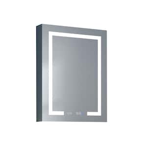 24 in. W x 32 in. H Rectangular Recessed/Surface Mount Aluminum Anti-fog Medicine Cabinet with Mirror (Left Open Door)