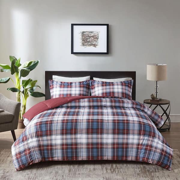 Hartford Light Warmth Red Full/Queen 3M Scotchgard Down Alternative All Season Comforter Set