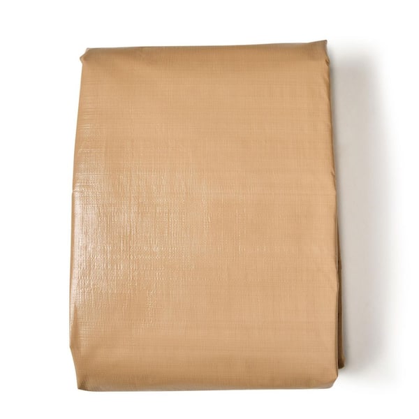 TarpsNow 10 ft. x 12 ft. Tan 12 Mil Heavy Duty Poly Tarp with