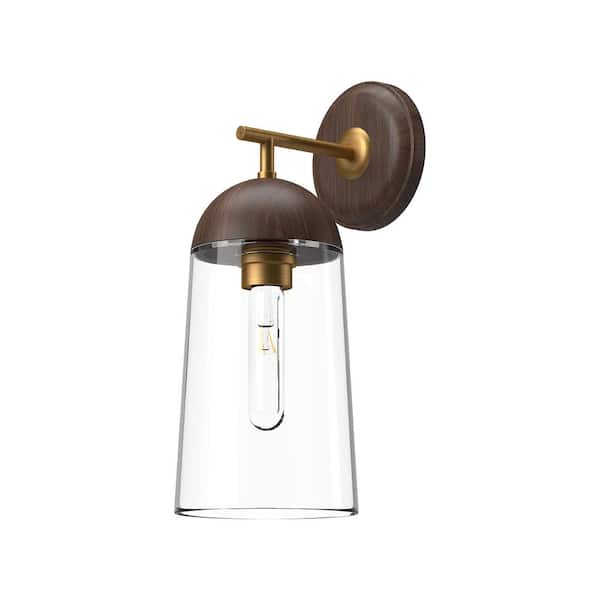 ALORA MOOD Emil 7-in 1 Light 60-Watt Aged Gold/Walnut Vanity Light