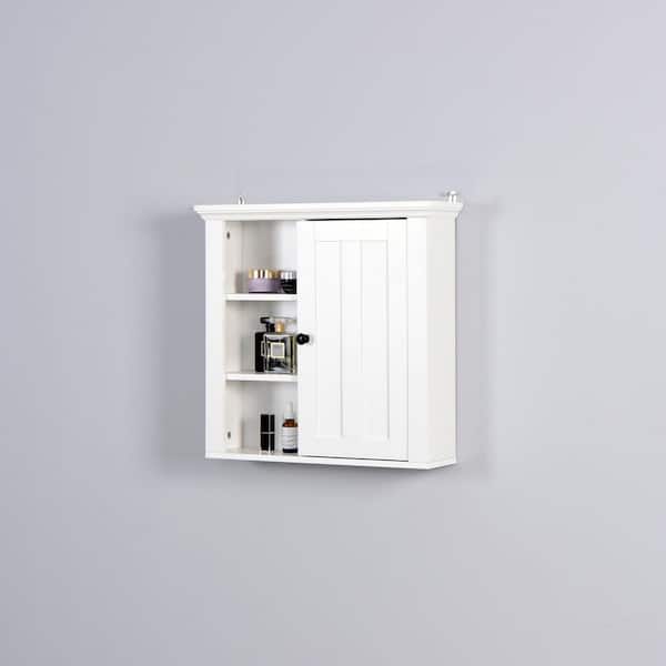 20.8 in. W x 20 in. H Rectangular White MDF Surface Mount Medicine Cabinet without Mirror