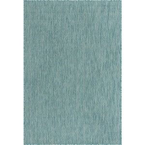 Outdoor Solid Aquamarine 4' 0 x 6' 0 Area Rug