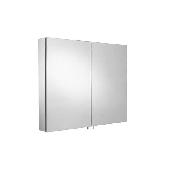 Croydex 31.5-in x 26-in Surface Mount Stainless Steel Mirrored Medicine Cabinet