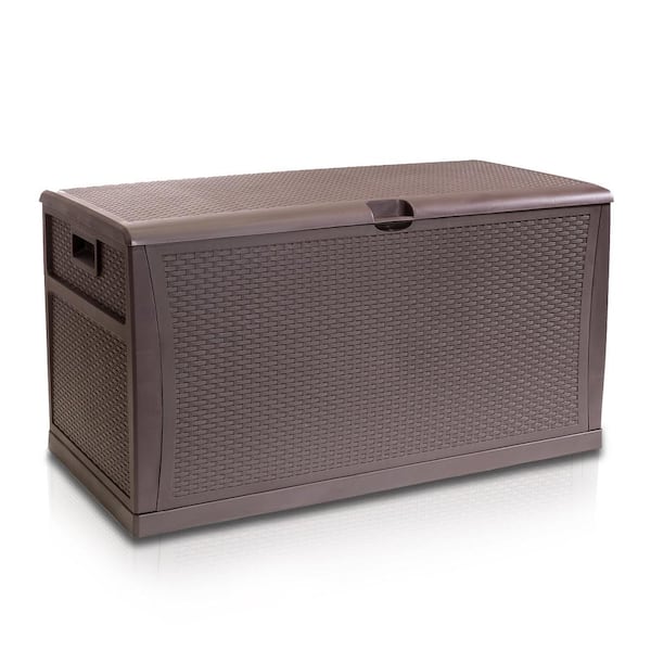 120 Gal. Large Resin Bin Outdoor Patio Storage Deck Box Container Chest