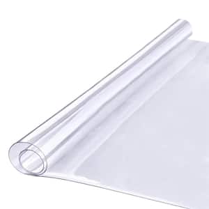 48 in. Dia Clear PVC Table Cover Protector Round Desk Mat Waterproof and Easy Cleaning