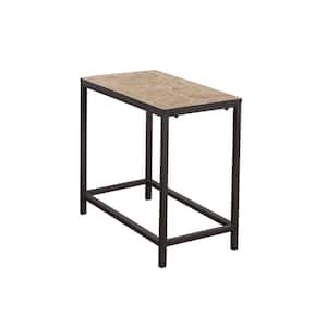12 in. Brown Rectangular Tile End Table