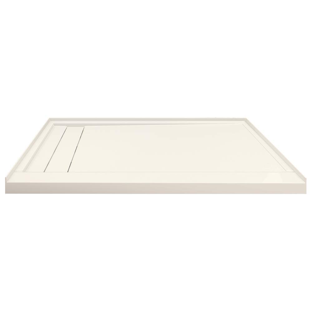 Off-White Rectangular Shower Base with Left Drain, 60" x 30"