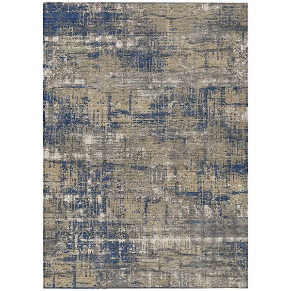 Chantille Machine Washable Indoor/Outdoor Abstract ACN1969 Navy 3 ft. x 5 ft. Area Rug