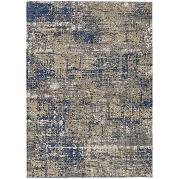 Chantille Machine Washable Indoor/Outdoor Abstract ACN1969 Navy 9 ft. x 12 ft. Area Rug