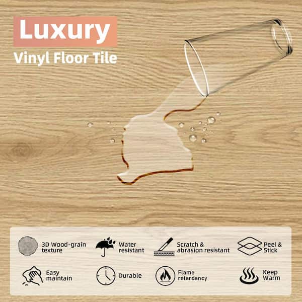 Jeedeson 12MIL 6 in. x 36 in. Peel and Stick Vinyl Floor