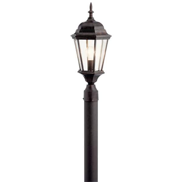 KICHLER Madison 1-Light Tannery Bronze Aluminum Hardwired Waterproof Outdoor Post Light with No Bulbs Included (1-Pack)