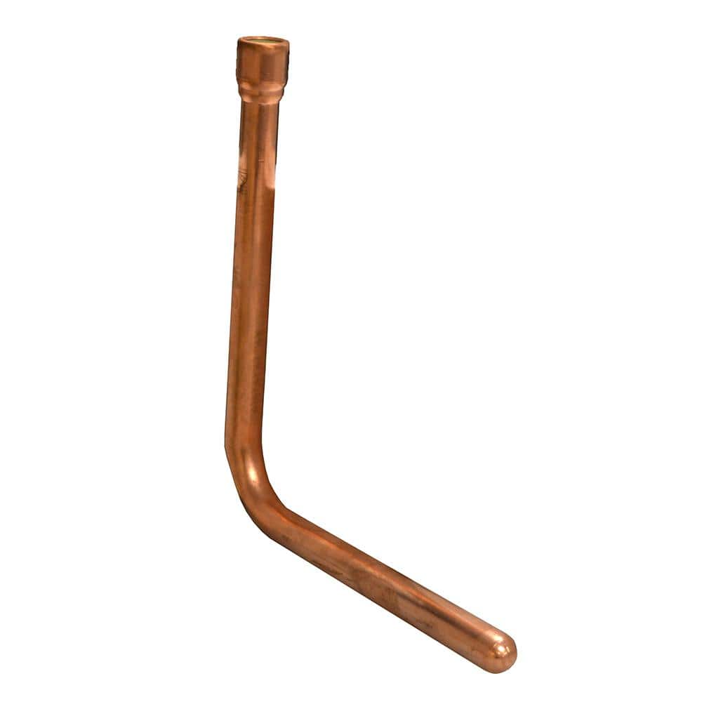 JONES STEPHENS 1/2 in. x 8 in. x 7 in. Female CPVC Socket Copper Stub Out 90-Degree Elbow without Mounting Flange, Brown -  S73001