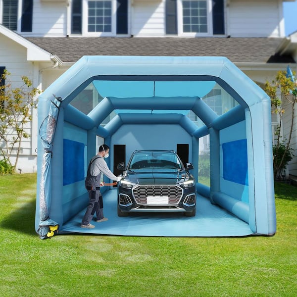 26 x 15 x 11 ft. Inflatable Paint Booth, Inflatable Spray Booth, High Powerful 750W+950W Blowers, Air Filter System