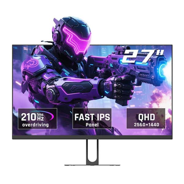 27in. Fast IPS QHD Gaming Monitor, HDR400, 200Hz Rate, 1ms Response, Built-in Speakers, HDMI Displayport,Tilt Adjustment