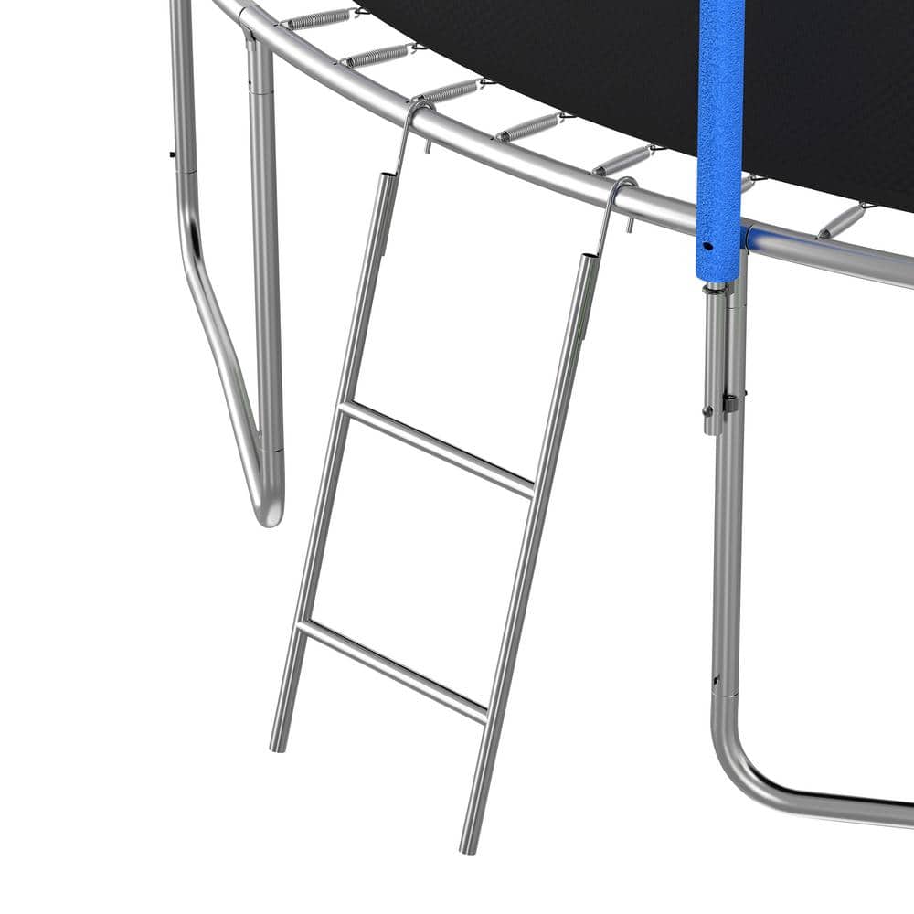 12FT Green Outdoor Trampoline with Slide, Swings, and Basketball Hoop