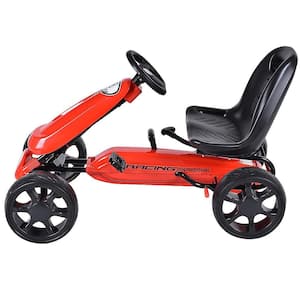 Red Xmas Gift Go Kart Kids Ride On Car Pedal Powered Car 4 Wheel Racer Toy Stealth Outdoor