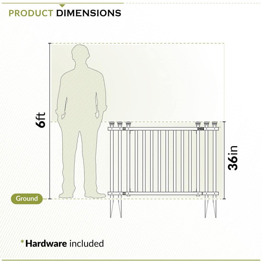 Baskenridge 3-ft White Vinyl Picket Fence Gate Kit