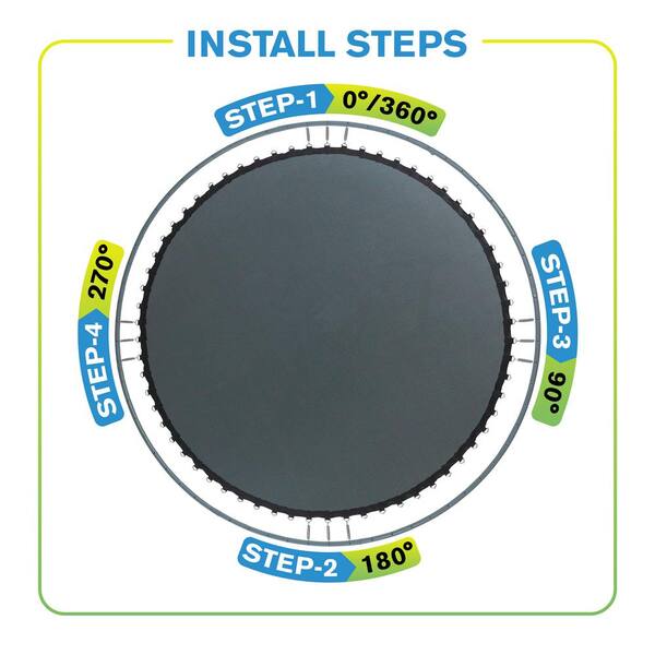Soozie Eplacement Tampoline Mat With 72 V-Hooks, Fits 12ft